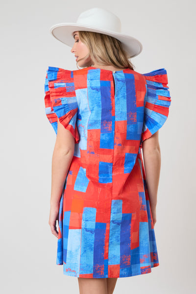 red geometric dress SCALA -61321 Sweetheart Sequin Sheath Dress 18 / PETAL MULTI