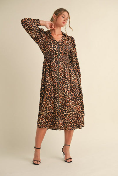 Leopard Print Satin Midi Dress Brown - Southern Fashion Boutique Bliss Leopard Print Satin Midi Dress Brown - Southern Fashion Boutique Bliss