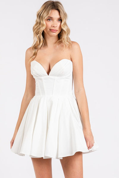 Strapless Corset Mini Dress Ivory - Southern Fashion Boutique Bliss Strapless Corset Mini Dress Ivory - Southern Fashion Boutique Bliss