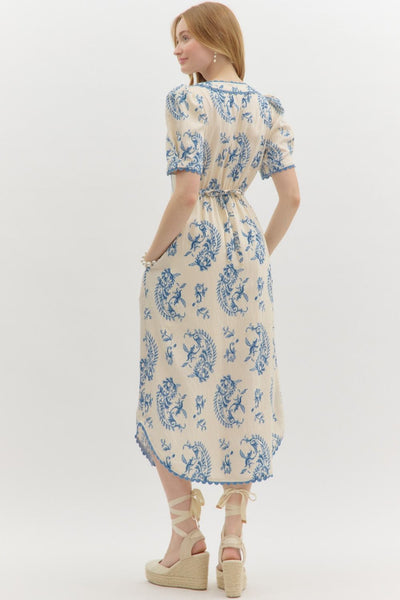 40’s Paisley Print Pleated Bottom Dress