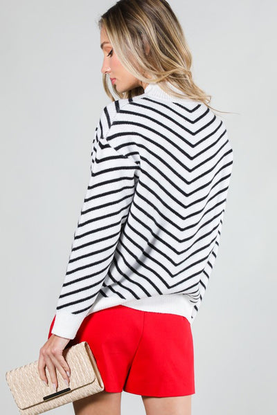 Striped SS Sweater Top