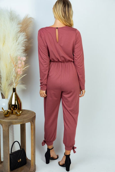 Combinaison (jumpsuit) Mauve à Côtes Avec Motif Stitch - Taille M, Neuve Avec étiquettes