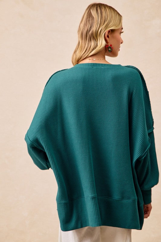 Christmas Plaid Holly Jolly Lettering Top Green