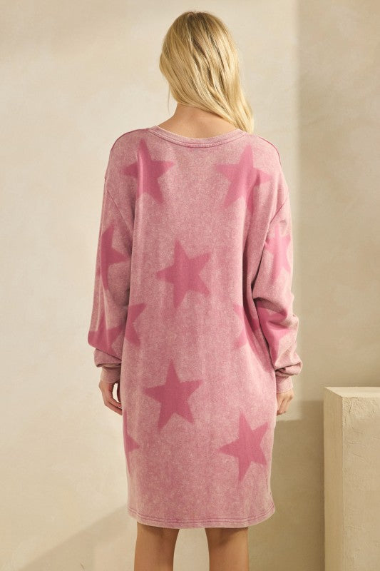Starry Ease Fleece Dress Mulberry