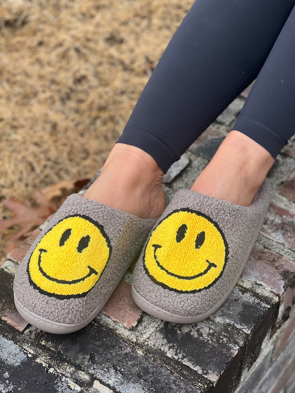 House Shoe Taupe w/Yellow Smiley