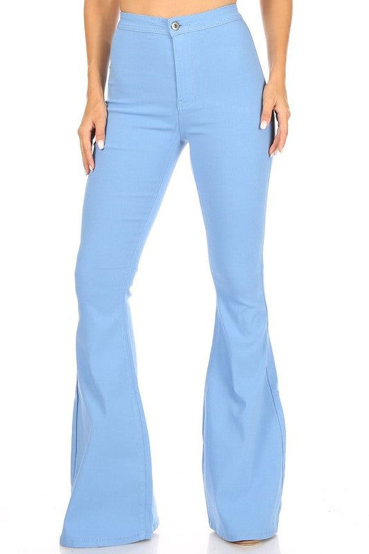 High Waist Disco Bell Bottom Pants Baby Blue Southern Fashion Boutique  Bliss