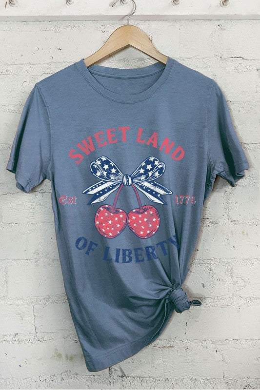 Liberty America Bow Cherry Tee Blue