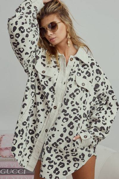 Vintage Washed Leopard Corduroy Shacket Oatmeal - Southern Fashion ...