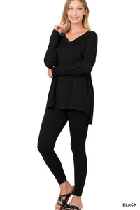 Microfiber Loungewear Set Black