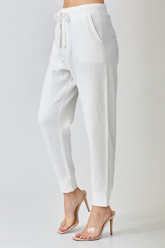 Soft Knit Jogger Pants Ivory