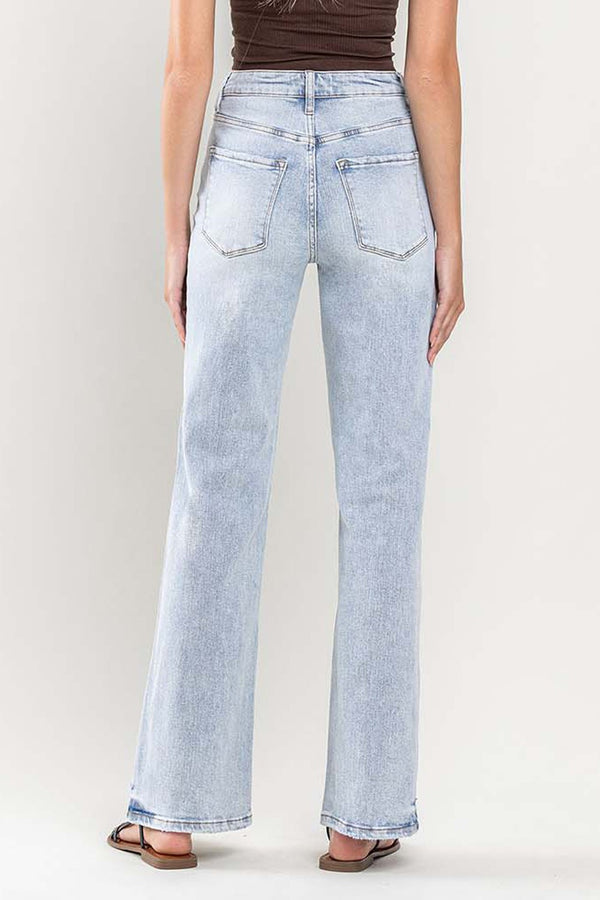 90's Vintage Super High Rise Flare Jeans Light