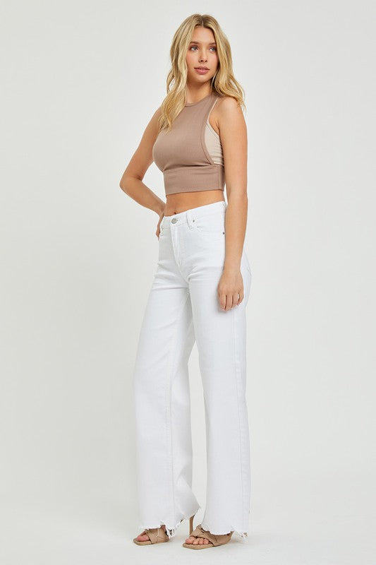 High Rise Wide Jeans White