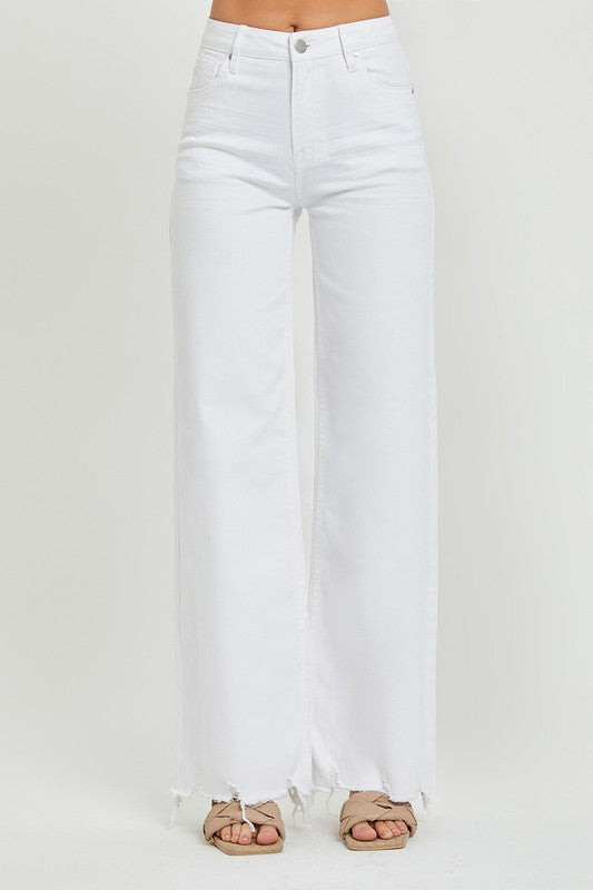 High Rise Wide Jeans White