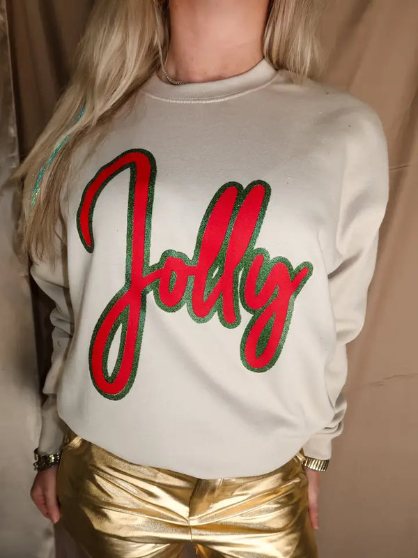 Jolly Glitter Sweatshirt Sand