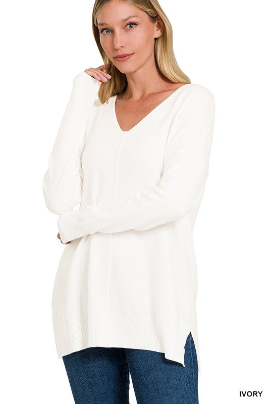 Front Seam Sweater Ivory