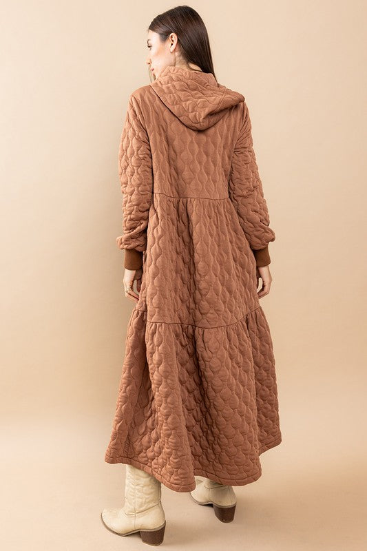 Quilted Maxi Dress with Hoodie Mocha - Southern Fashion Boutique Bliss Quilted Maxi Dress with Hoodie Mocha - Southern Fashion Boutique Bliss