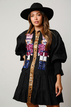 Sequins Nutcracker Holiday Dress Black - Southern Fashion Boutique Bliss Sequins Nutcracker Holiday Dress Black - Southern Fashion Boutique Bliss
