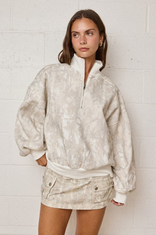 Zip Up Sweater Camo