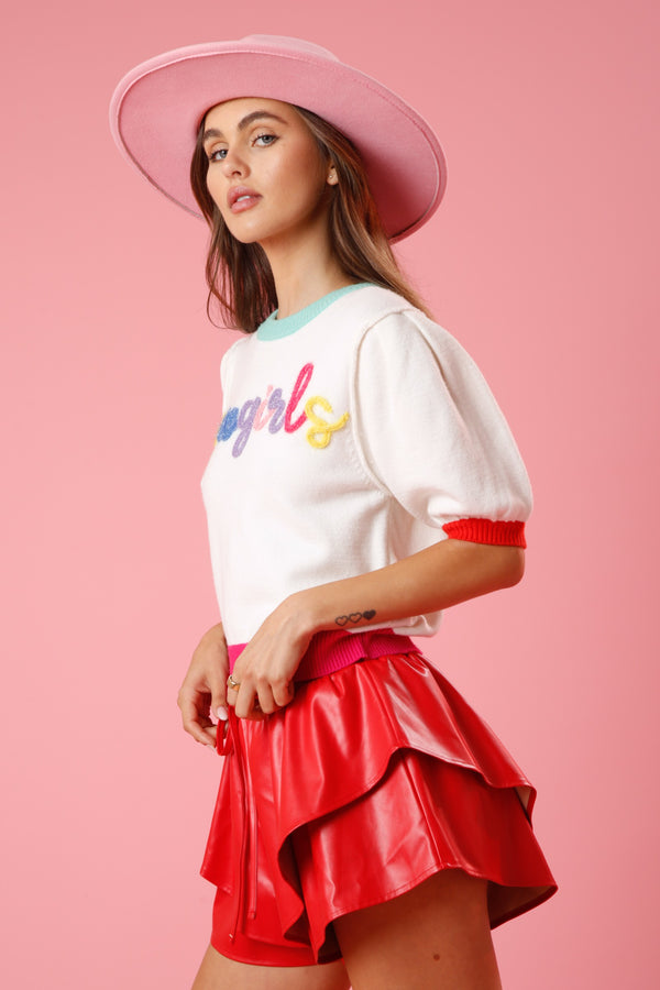 Cowgirls Embroidery Sweater Ivory Multi