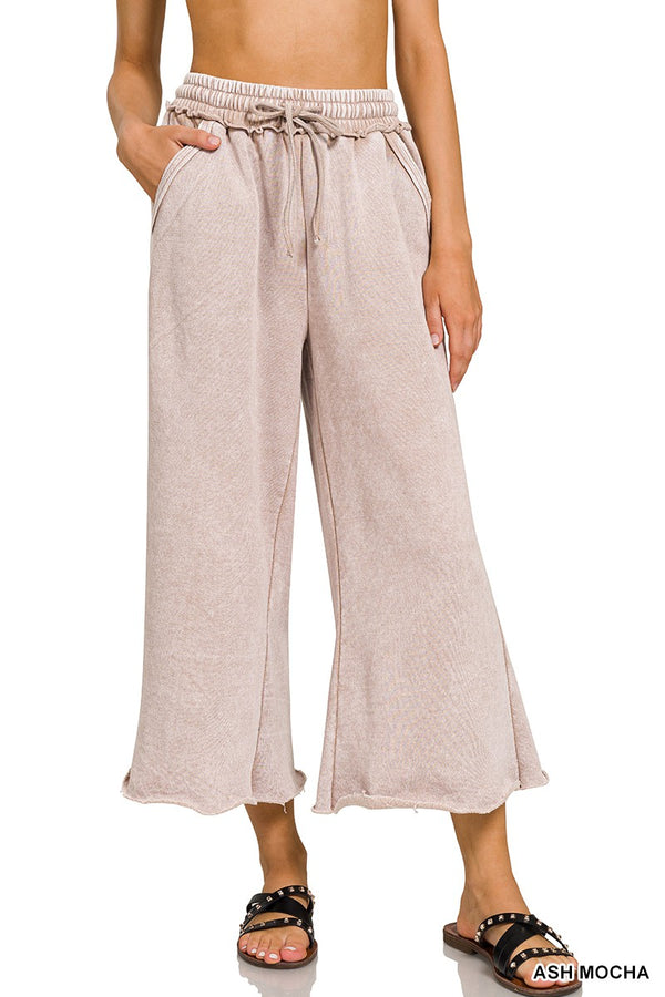 Acid Wash Fleece Sweatpants Ash Mocha