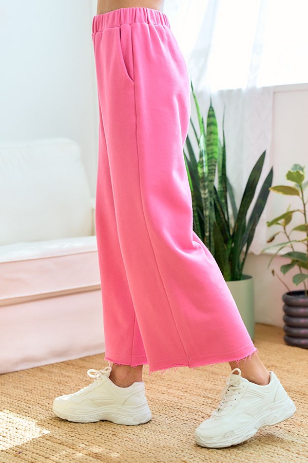 Elastic Waist Sweatpants Pink