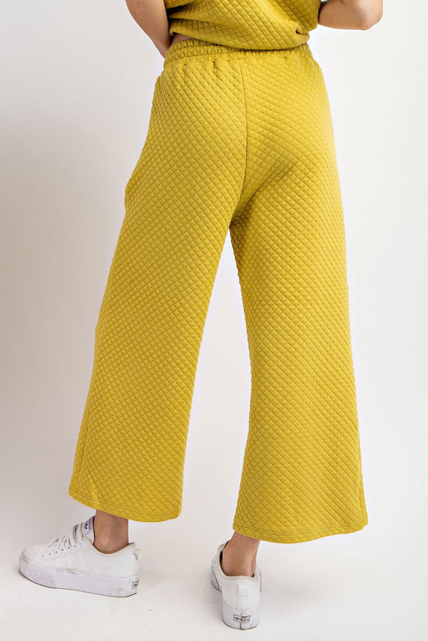 Textured Straight Leg Pants Avocado