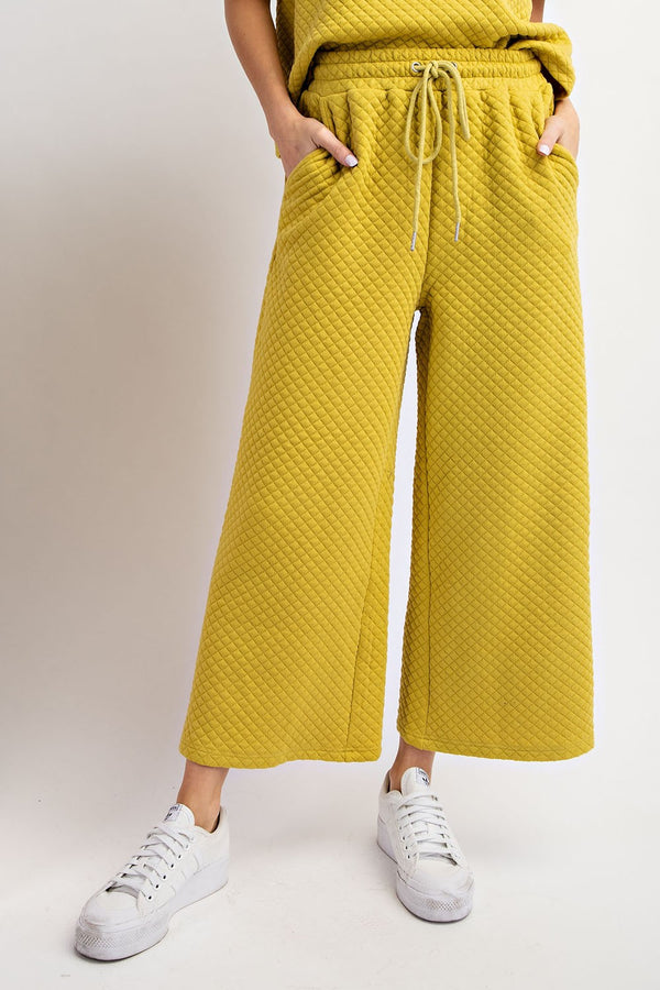 Textured Straight Leg Pants Avocado