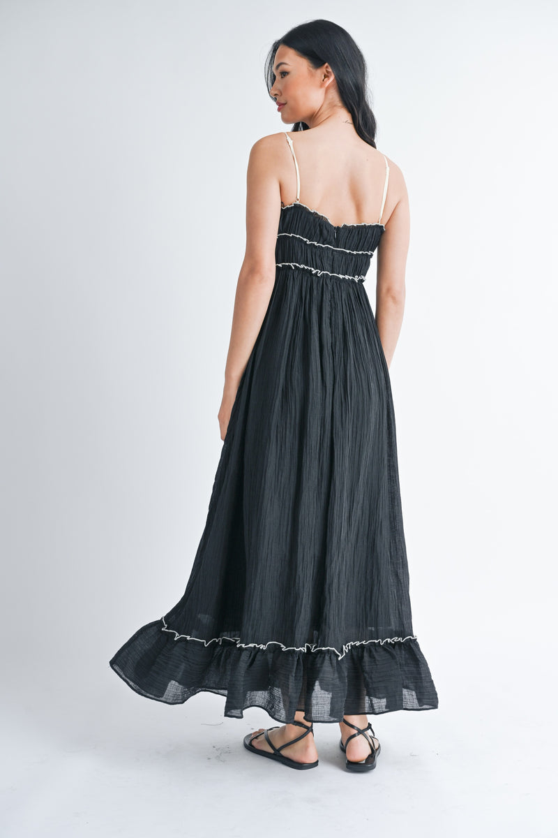 Bow Detailed Maxi Dress Black