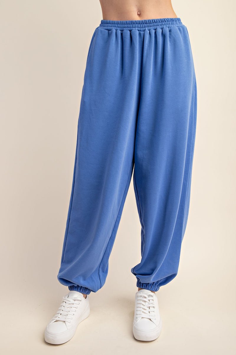 Relaxed Fit Mixed Jersey Sweatpants Blue