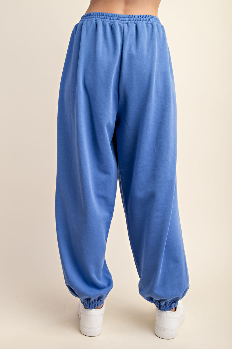 Relaxed Fit Mixed Jersey Sweatpants Blue