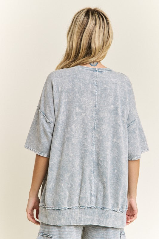 Asymmetrical Crossover Top Silver Grey