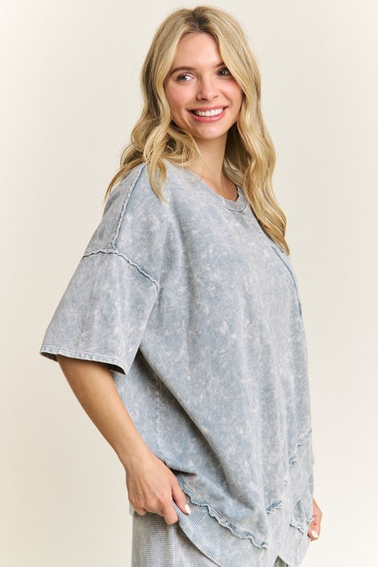 Asymmetrical Crossover Top Silver Grey