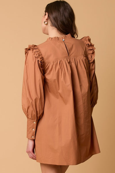 Long Sleeve Mini Dress Light Brown - Southern Fashion Boutique Bliss Long Sleeve Mini Dress Light Brown - Southern Fashion Boutique Bliss