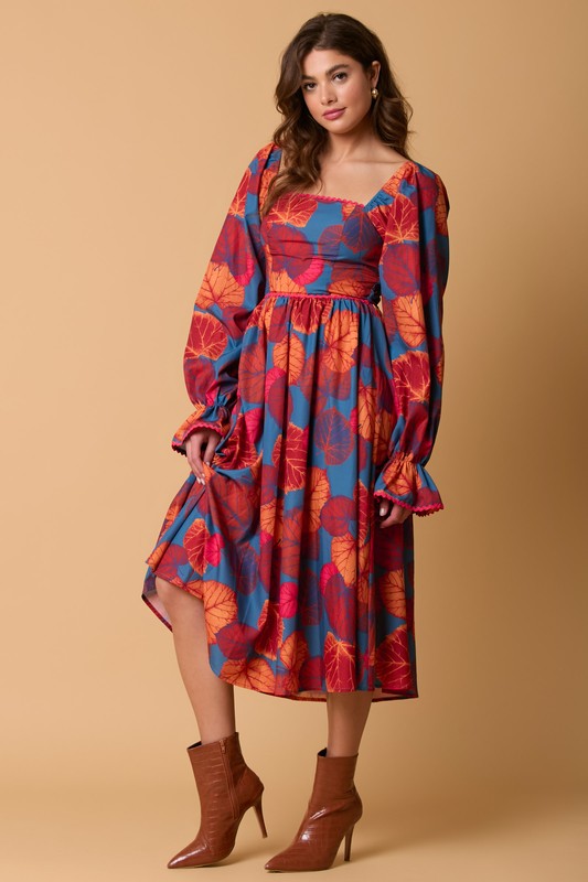 Fall Printed Maxi Dress Orange Multi - Southern Fashion Boutique Bliss Fall Printed Maxi Dress Orange Multi - Southern Fashion Boutique Bliss
