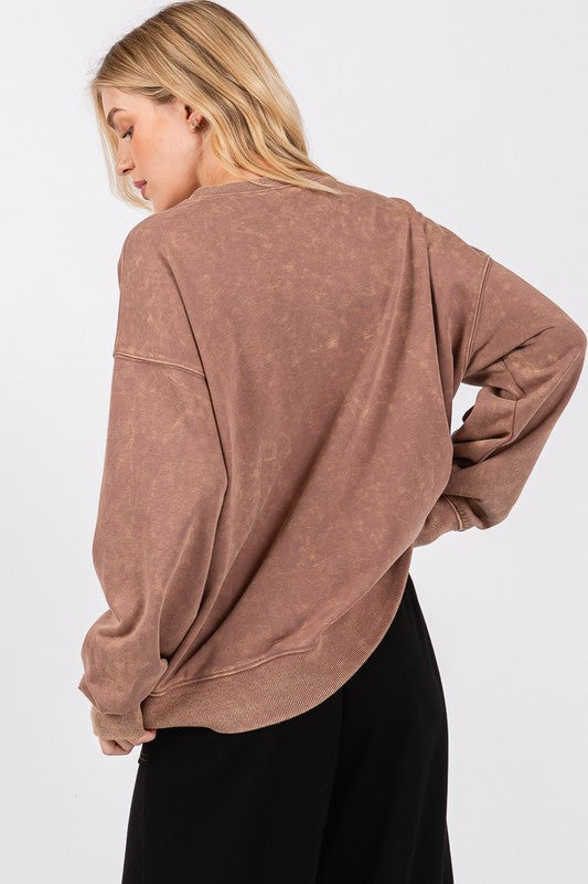 Washed Peace Sign Sweatshirt Coco