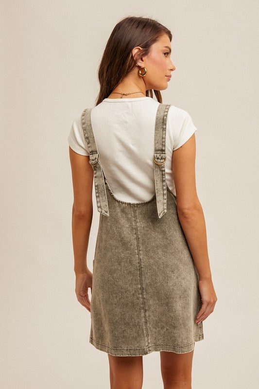 cotton twill overall dress Utility Canvas Overall Dress, Natural in Beige, Size: Small at Terrain