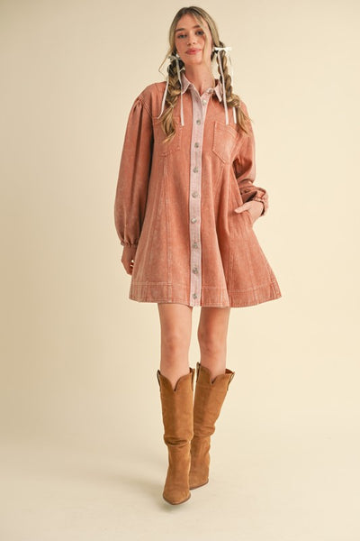 Satin Blouse Rust Button Dress ASOS Design Fitted Denim Shirt Dress With  Long Sleeves In Khaki