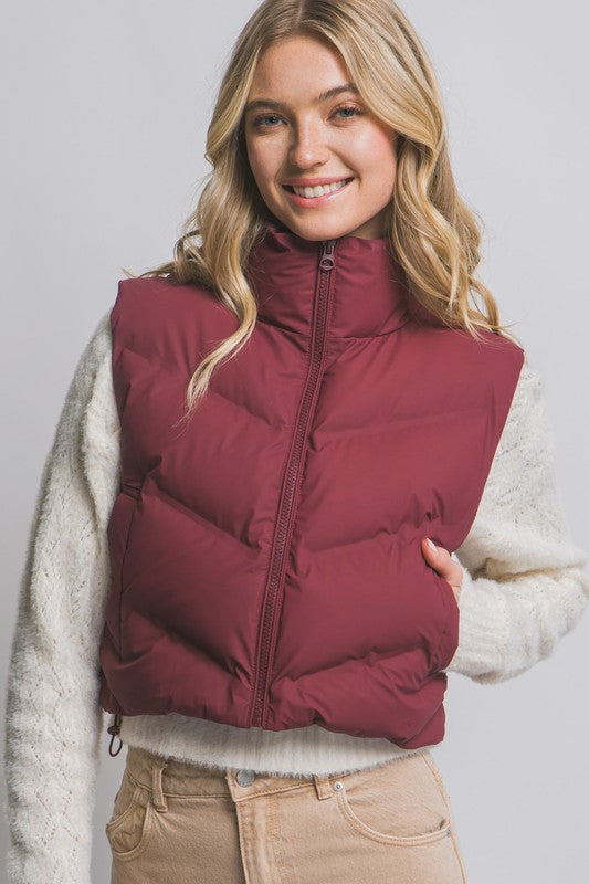Cropped Vest Burgundy