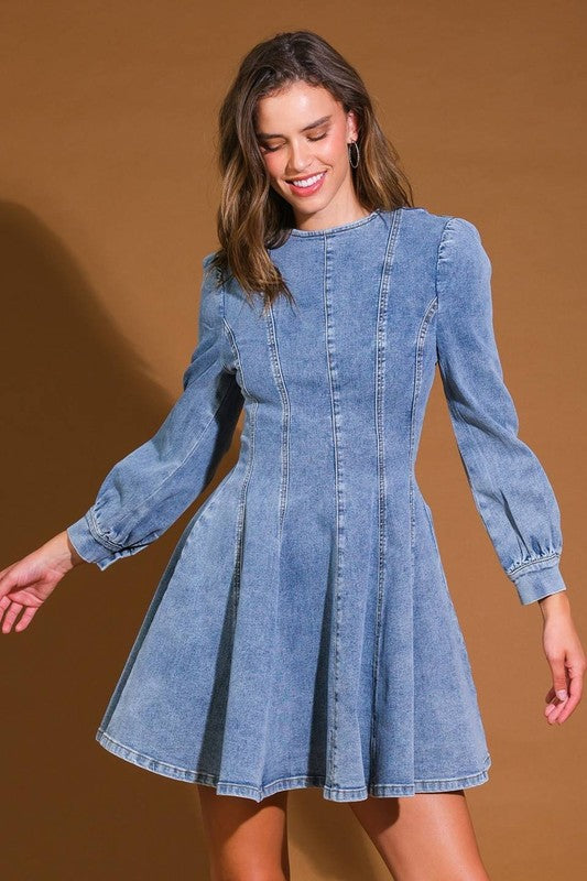 Denim Skater Mini Dress Medium - Southern Fashion Boutique Bliss Denim Skater Mini Dress Medium - Southern Fashion Boutique Bliss