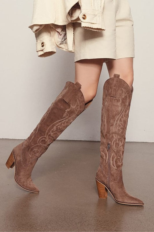 Western Knee High Boots Brown Southern Fashion Boutique Bliss