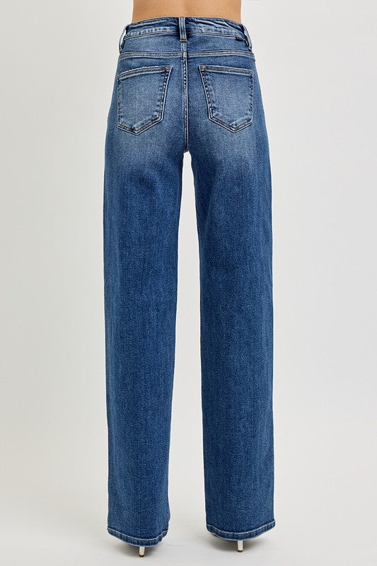 High Rise Wide Baggy Denim Jeans Dark