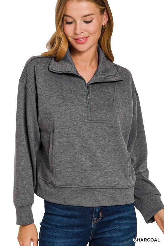 Scuba Half Zip Pullover Charcoal