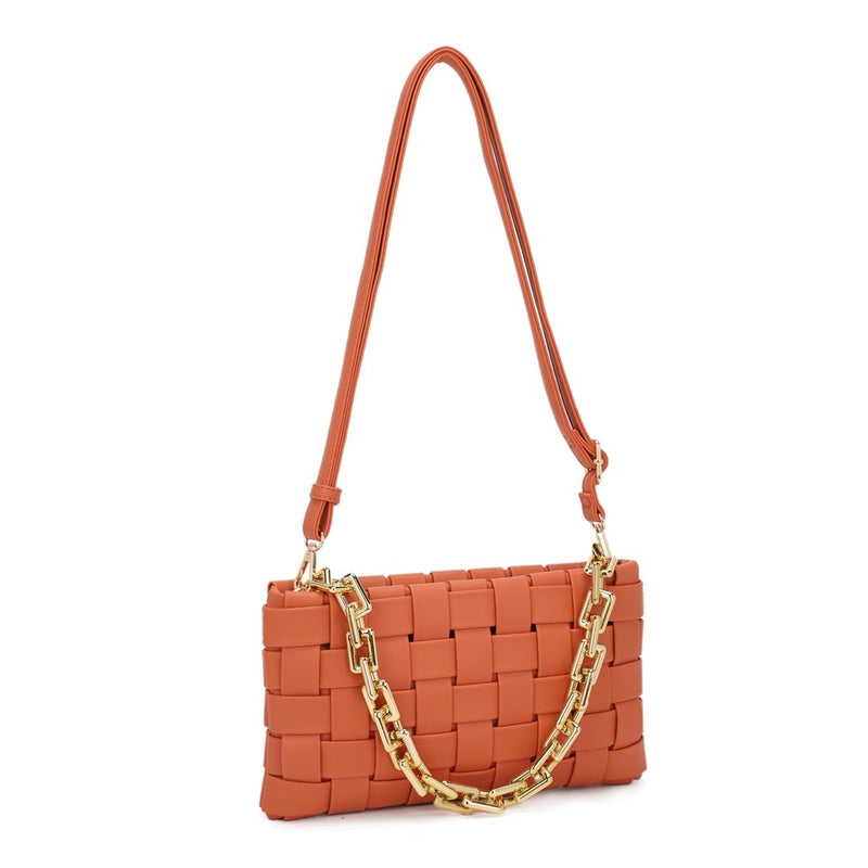 Weave Crossbody Bag Pumpkin Orange