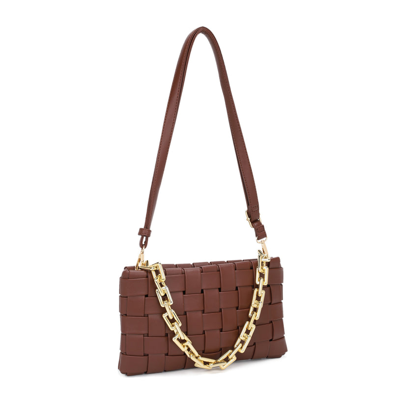 Weave Crossbody Bag Dark Oak