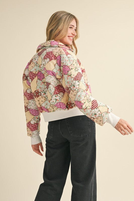 Patchwork Puff jacket Orchid Multi