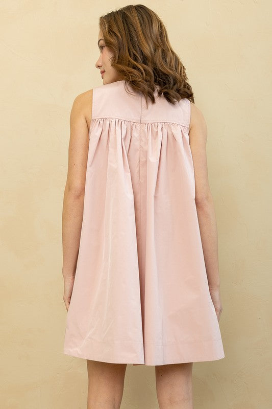 Sleeveless Flowy Mini Dress Dusty Pink