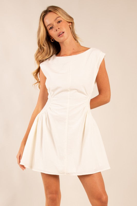 Cap Sleeve Mini Dress White - Southern Fashion Boutique Bliss