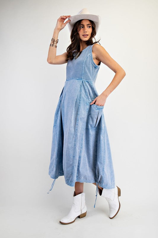 Sleeveless Rib Knit Cargo Mxi Dress Denim - Southern Fashion Boutique Bliss Sleeveless Rib Knit Cargo Mxi Dress Denim - Southern Fashion Boutique Bliss
