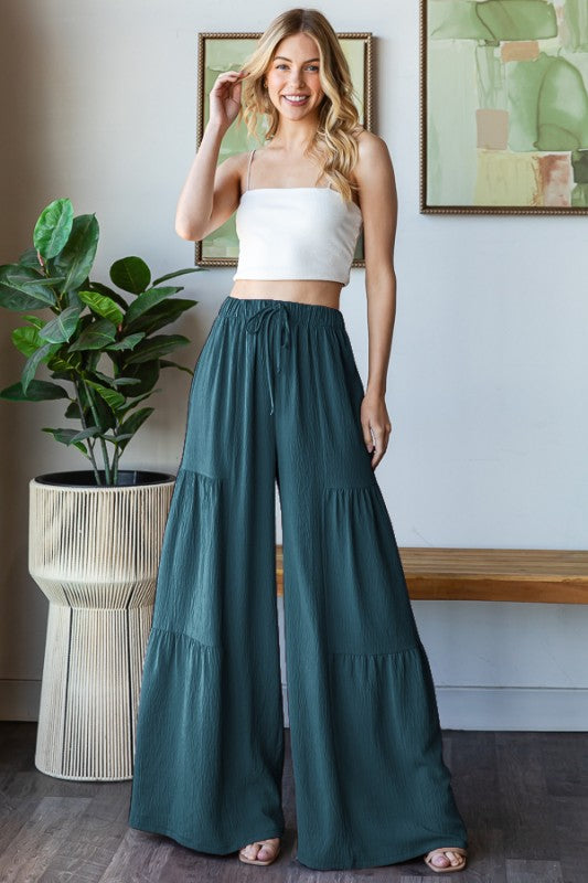 Over Wide Leg Solid Pants Teal
