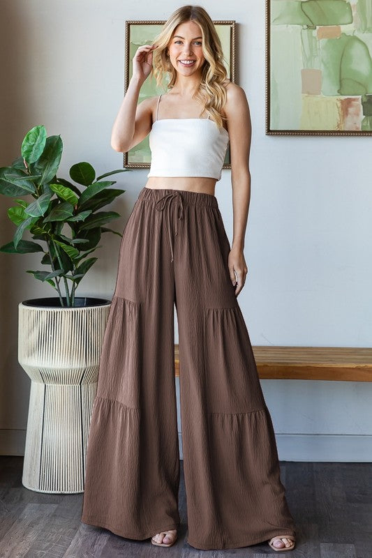 Over Wide Leg Solid Pants Mocha